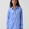 Chemise ample en popeline de coton bio