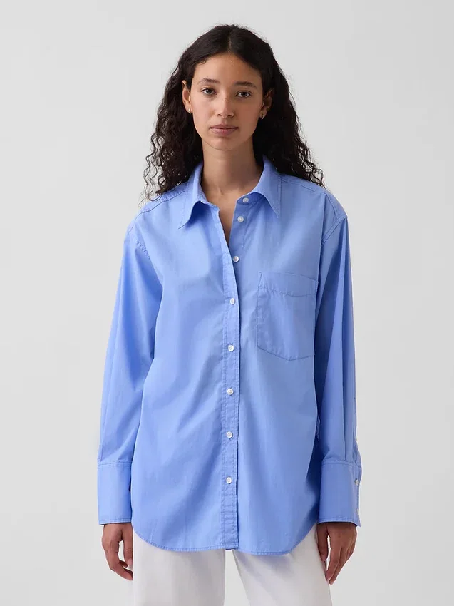 Chemise ample en popeline de coton bio