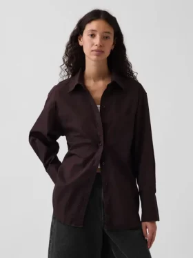 Chemise ample en popeline de coton bio