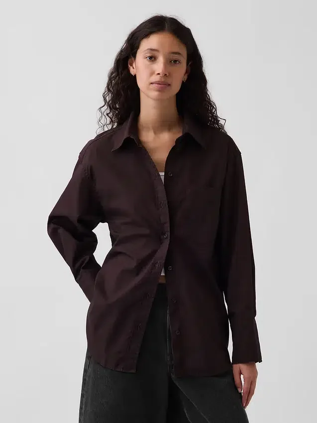 Chemise ample en popeline de coton bio