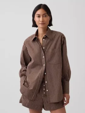 Chemise ample en popeline de coton bio