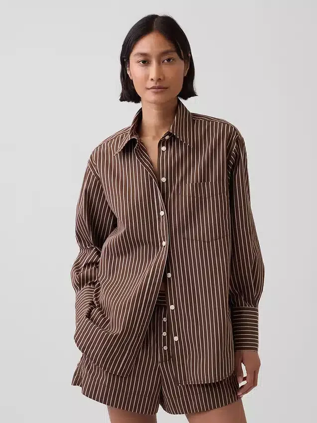 Chemise ample en popeline de coton bio