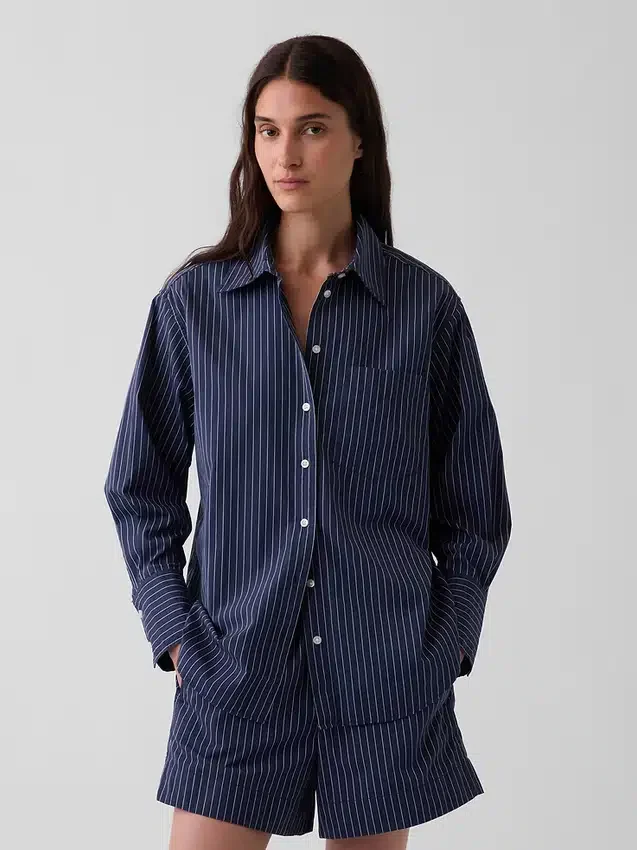 Chemise ample en popeline de coton bio