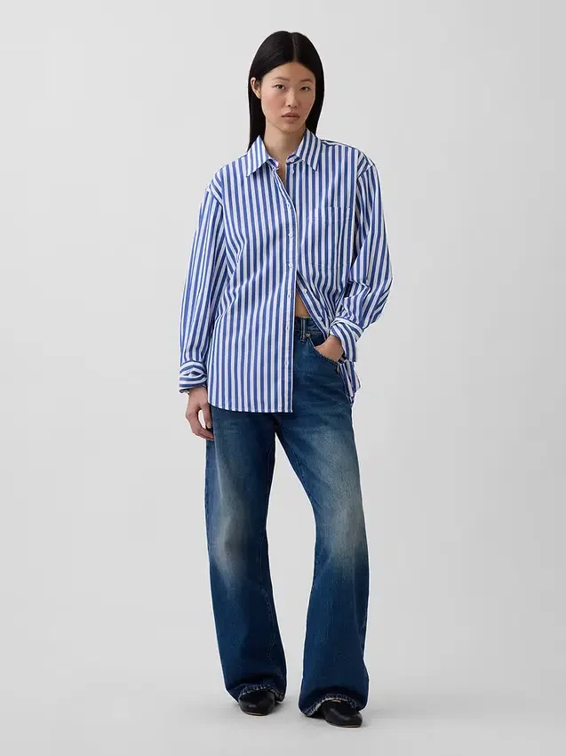 Chemise ample en popeline de coton bio