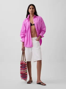 Chemise ample en popeline de coton bio