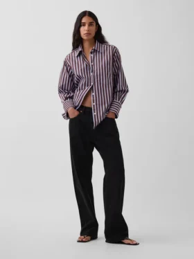 Chemise ample en popeline de coton bio