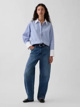 Chemise ample en popeline de coton bio