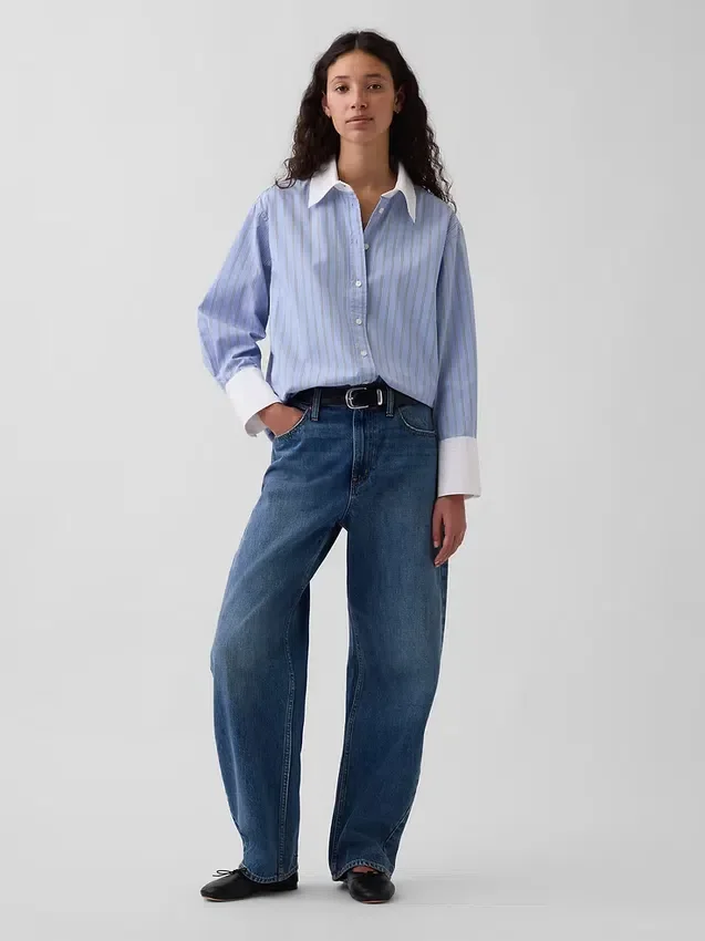 Chemise ample en popeline de coton bio