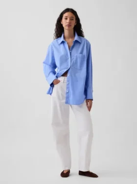 Chemise ample en popeline de coton bio