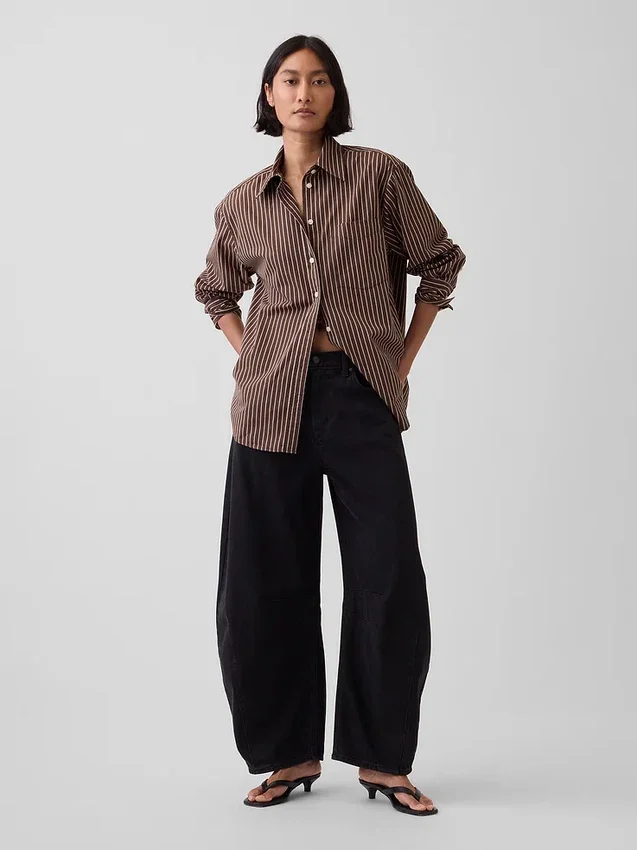 Chemise ample en popeline de coton bio