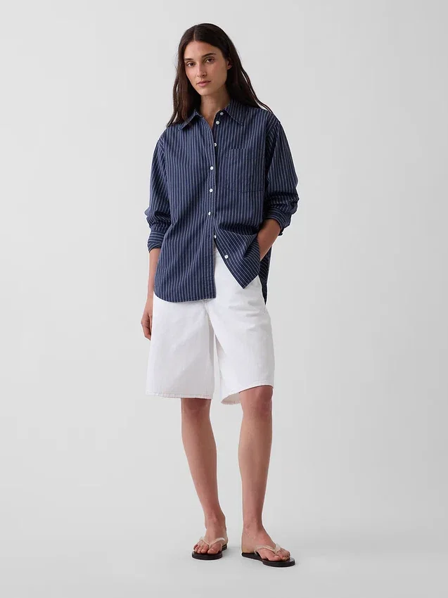 Chemise ample en popeline de coton bio
