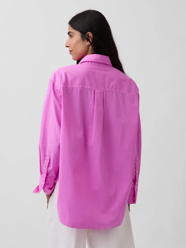 Chemise ample en popeline de coton bio
