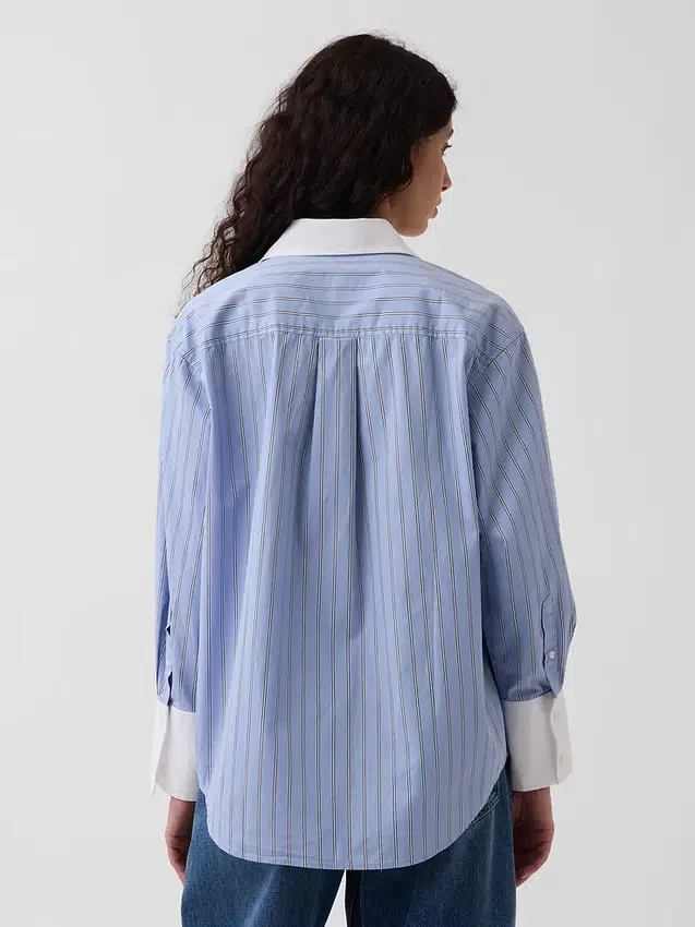 Chemise ample en popeline de coton bio