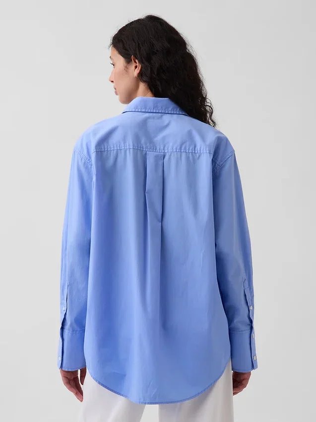 Chemise ample en popeline de coton bio