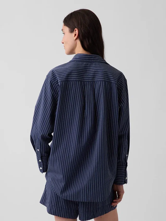 Chemise ample en popeline de coton bio