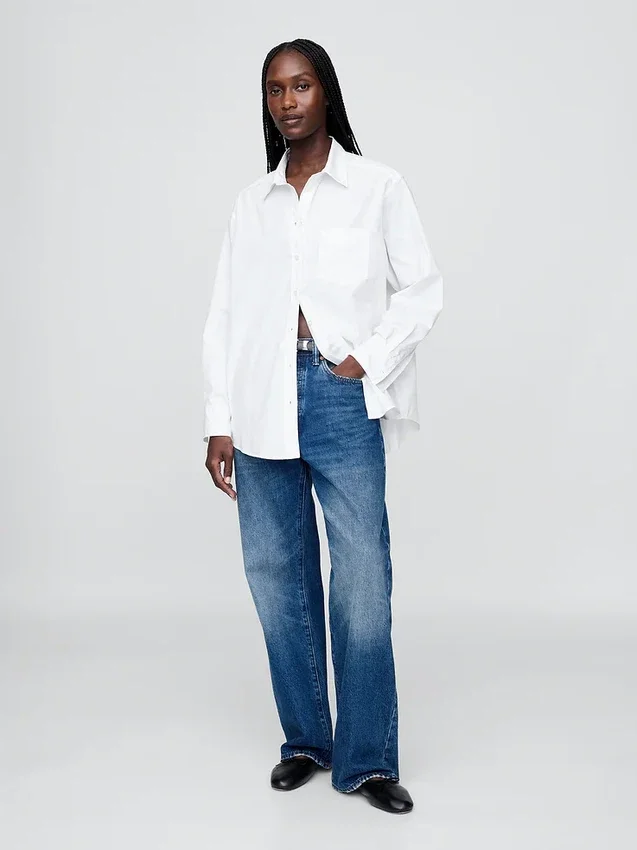 Chemise ample en popeline de coton bio