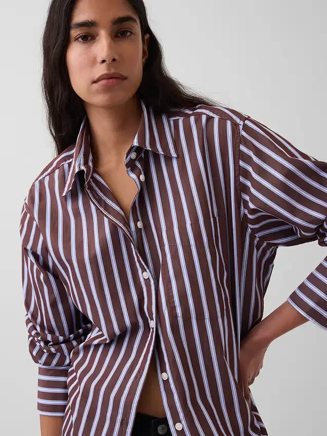 Chemise ample en popeline de coton bio