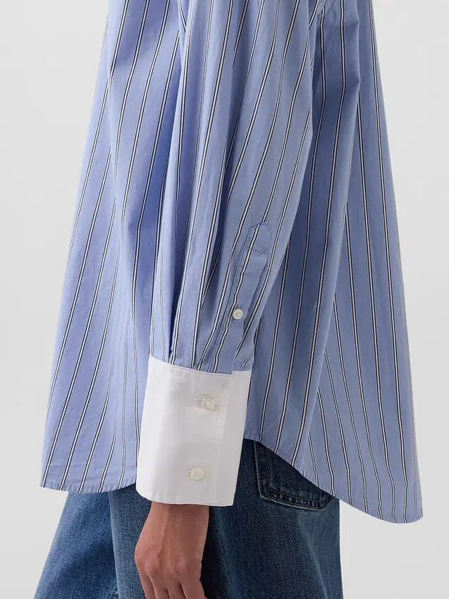 Chemise ample en popeline de coton bio
