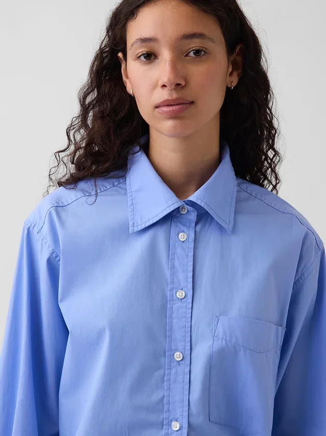 Chemise ample en popeline de coton bio