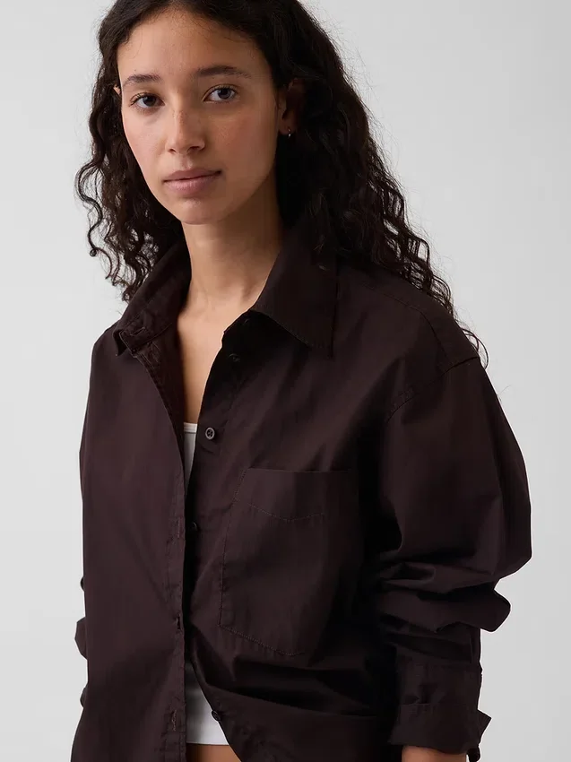 Chemise ample en popeline de coton bio