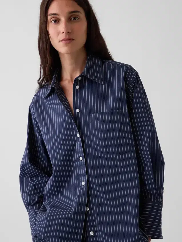 Chemise ample en popeline de coton bio