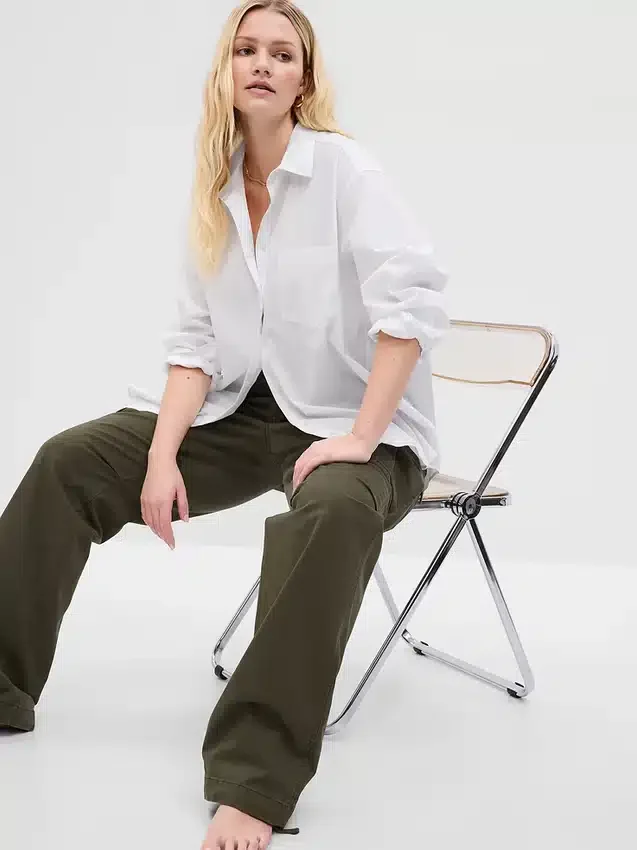 Chemise ample en popeline de coton bio