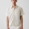 Chemise ample à ourlet arrondi en seersucker rayé