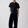 Chemise ample à ourlet arrondi en seersucker rayé