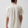 Chemise ample à ourlet arrondi en seersucker rayé