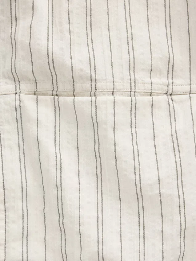Chemise ample à ourlet arrondi en seersucker rayé