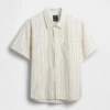 Chemise ample à ourlet arrondi en seersucker rayé