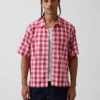 Chemise ample à ourlet droit en lin et coton