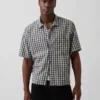 Chemise ample à ourlet droit en lin et coton