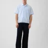 Chemise ample à ourlet droit en lin et coton