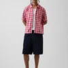 Chemise ample à ourlet droit en lin et coton
