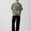 Chemise ample à ourlet droit en lin et coton