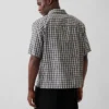 Chemise ample à ourlet droit en lin et coton