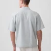 Chemise ample à ourlet droit en lin et coton