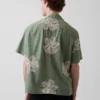 Chemise ample à ourlet droit en lin et coton