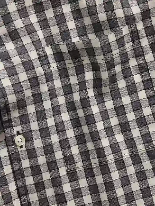 Chemise ample à ourlet droit en lin et coton