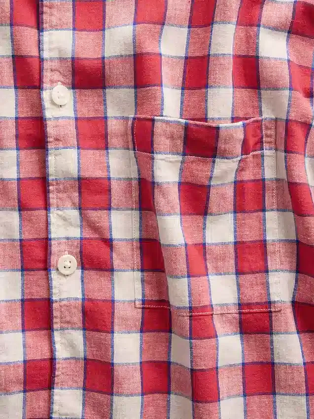 Chemise ample à ourlet droit en lin et coton