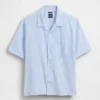 Chemise ample à ourlet droit en lin et coton