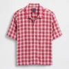 Chemise ample à ourlet droit en lin et coton
