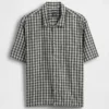Chemise ample à ourlet droit en lin et coton