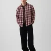 Chemise à carreaux ample en sergé délavé au soleil