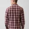 Chemise à carreaux ample en sergé délavé au soleil