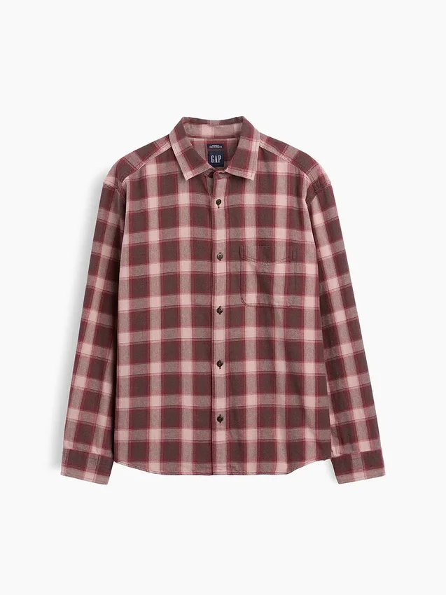 Chemise à carreaux ample en sergé délavé au soleil