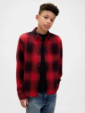 Chemise à carreaux en jersey tricoté pour enfant