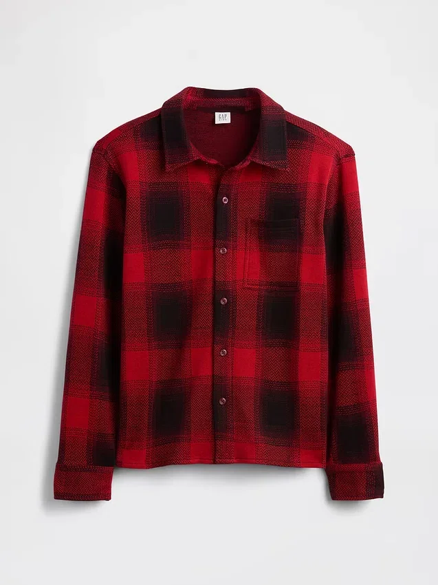 Chemise à carreaux en jersey tricoté pour enfant
