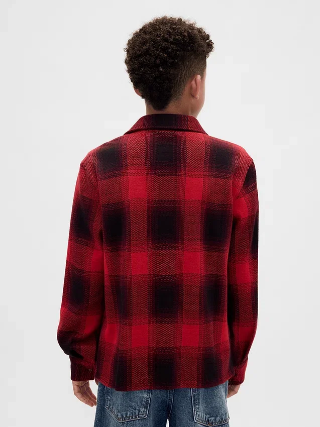 Chemise à carreaux en jersey tricoté pour enfant